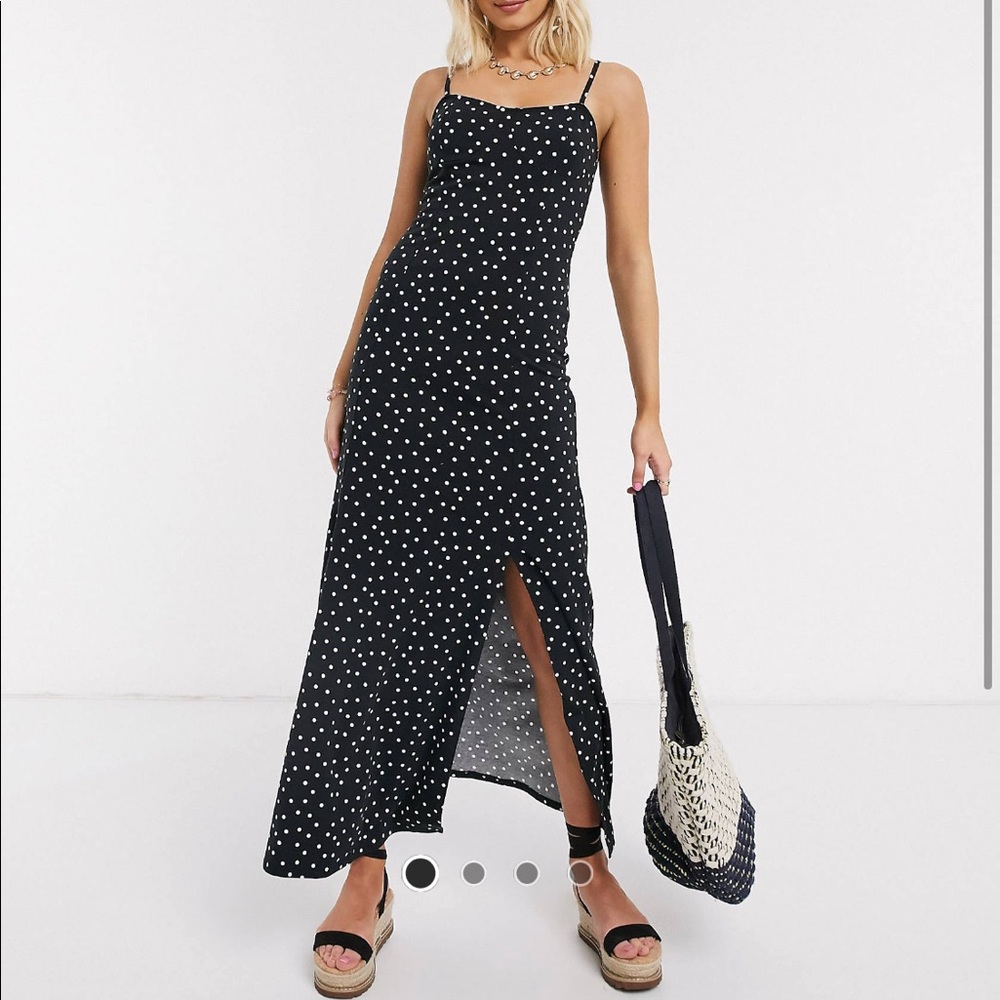 Asos design polka dot maxi dress